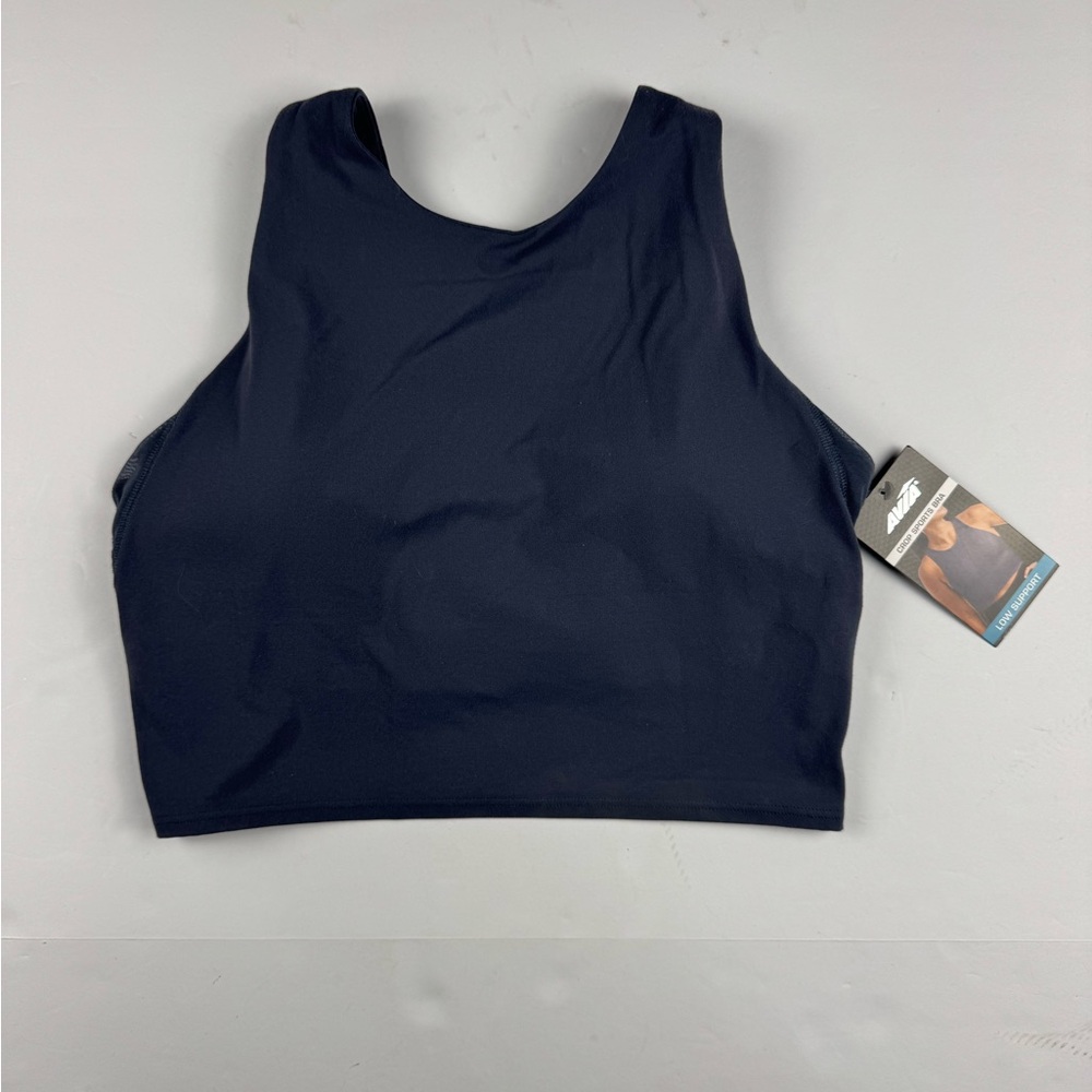 Avia Gray High-Neck Trainer Crop Sports Bra size medium A-C cup